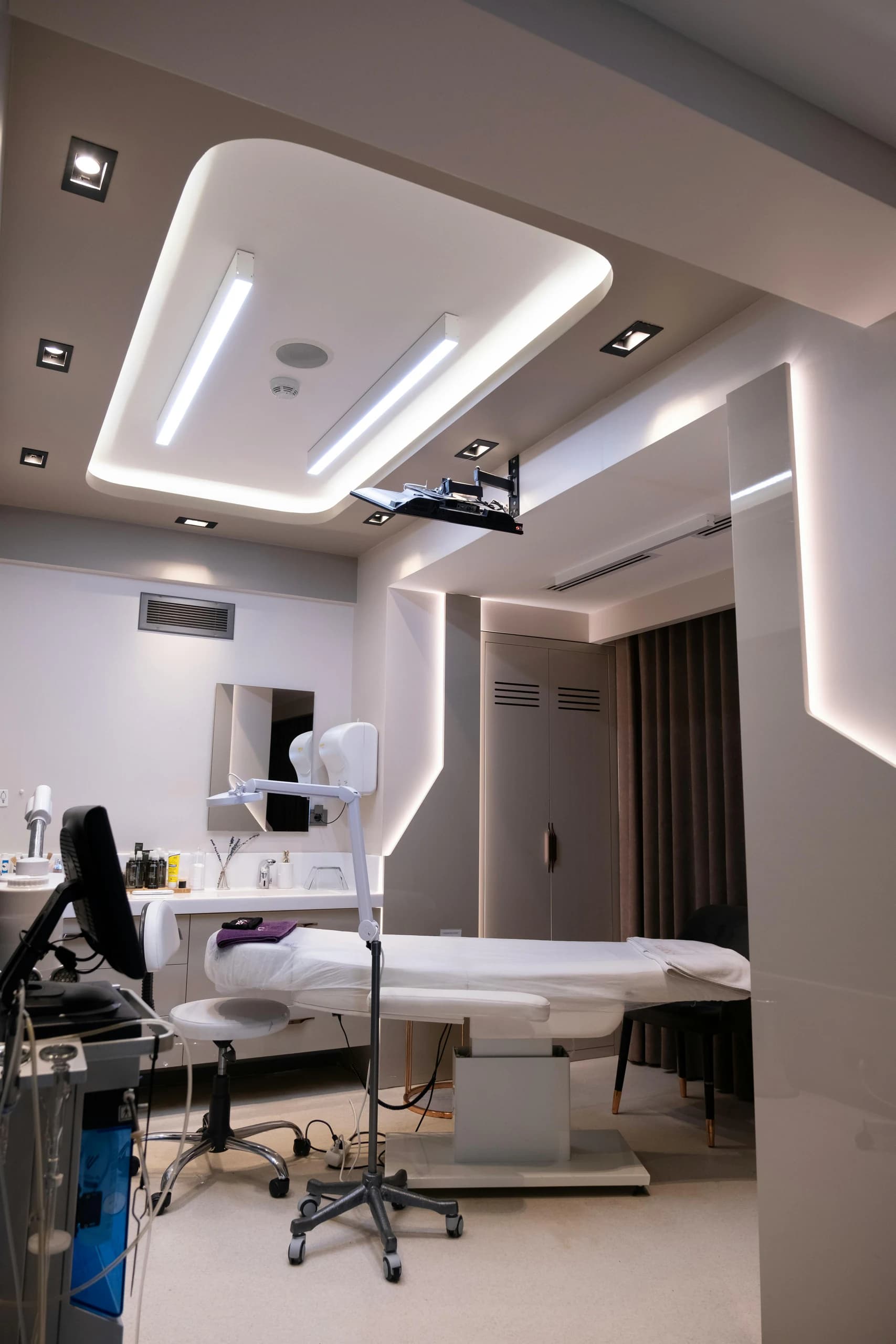 A modern skincare clinic treatment room