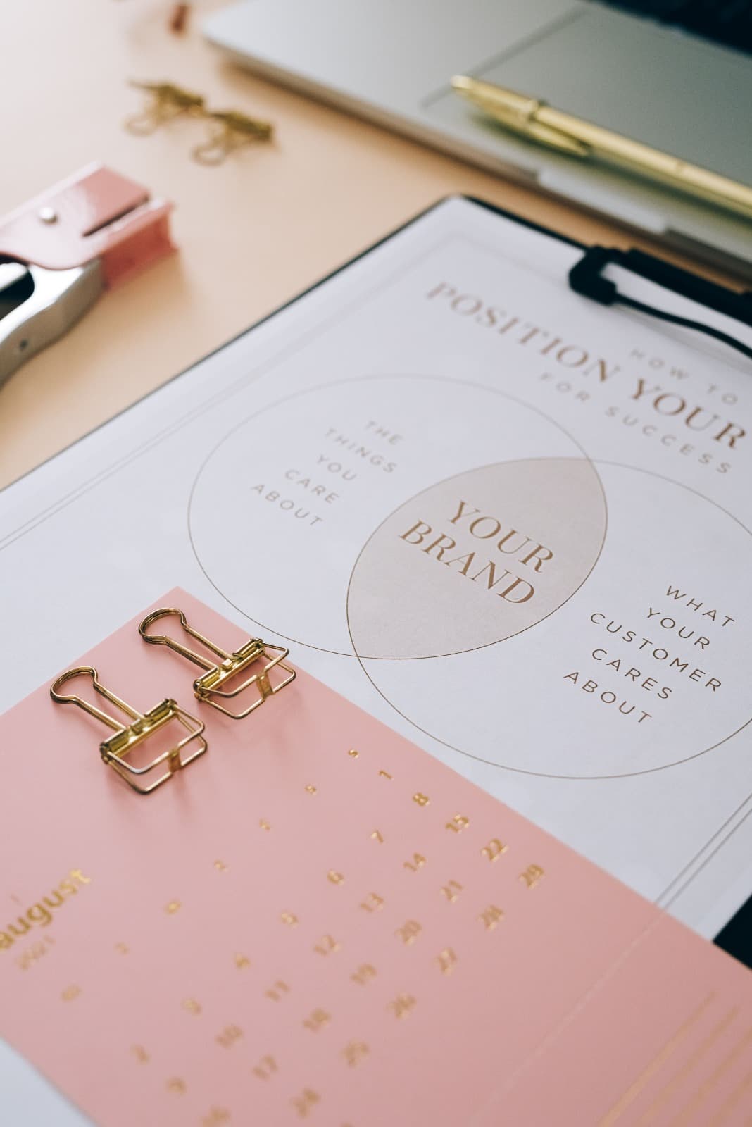 Brand positioning worksheet with a Your Brand strategy diagram
